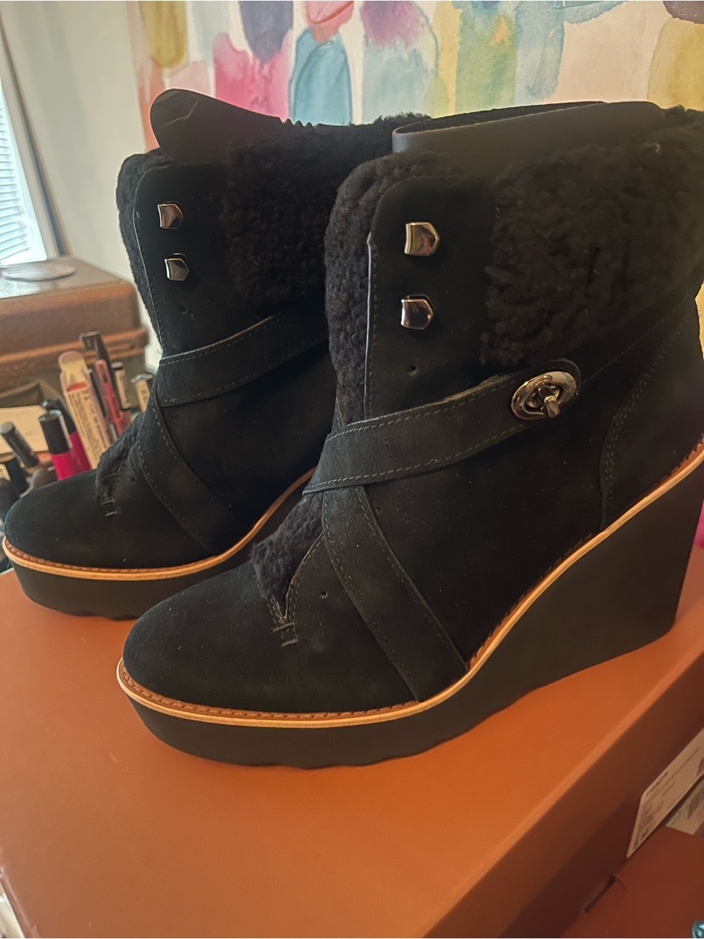 Coach Kenna Suede Shearling Boot - Picture 3 of 13